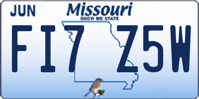 MO license plate FI7Z5W