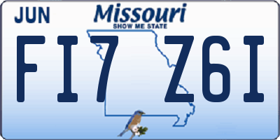 MO license plate FI7Z6I