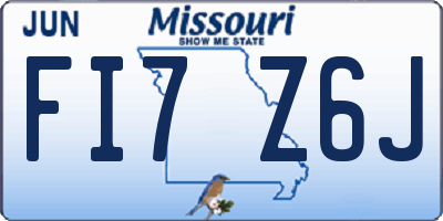 MO license plate FI7Z6J