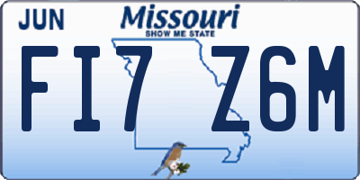 MO license plate FI7Z6M