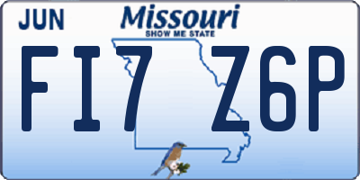 MO license plate FI7Z6P