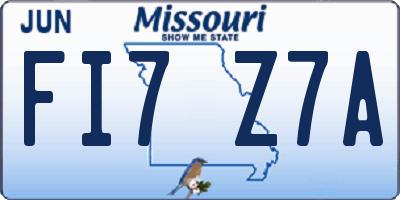 MO license plate FI7Z7A