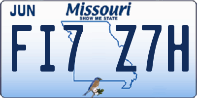 MO license plate FI7Z7H