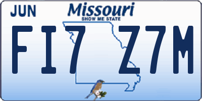 MO license plate FI7Z7M