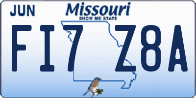 MO license plate FI7Z8A