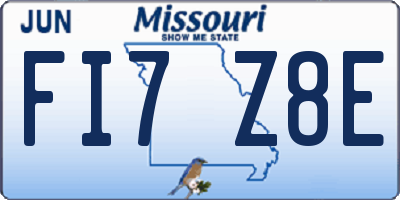 MO license plate FI7Z8E