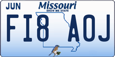 MO license plate FI8A0J