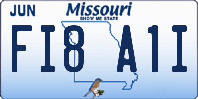 MO license plate FI8A1I