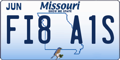 MO license plate FI8A1S