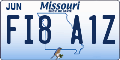 MO license plate FI8A1Z