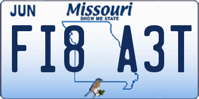 MO license plate FI8A3T
