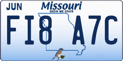 MO license plate FI8A7C