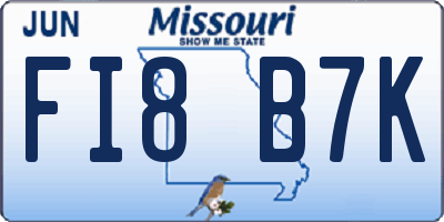 MO license plate FI8B7K