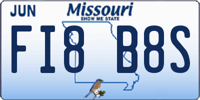 MO license plate FI8B8S
