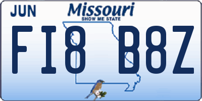MO license plate FI8B8Z