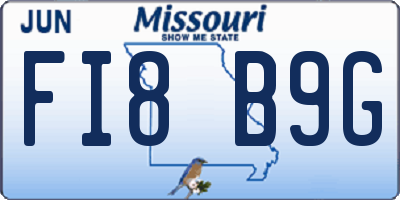 MO license plate FI8B9G