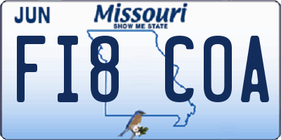 MO license plate FI8C0A