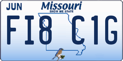 MO license plate FI8C1G