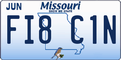 MO license plate FI8C1N