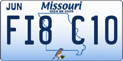 MO license plate FI8C1O