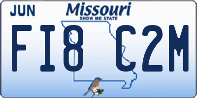 MO license plate FI8C2M