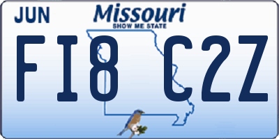 MO license plate FI8C2Z
