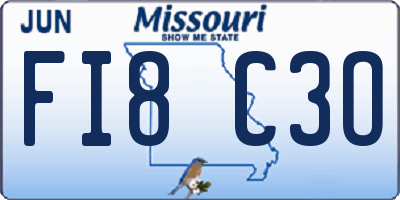 MO license plate FI8C3O