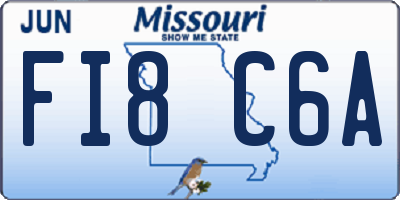 MO license plate FI8C6A