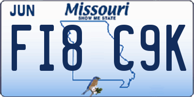 MO license plate FI8C9K
