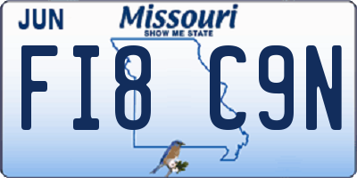 MO license plate FI8C9N