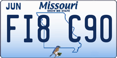 MO license plate FI8C9O