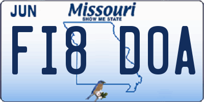 MO license plate FI8D0A