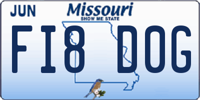 MO license plate FI8D0G