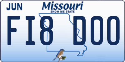 MO license plate FI8D0O