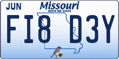 MO license plate FI8D3Y