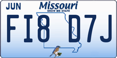 MO license plate FI8D7J