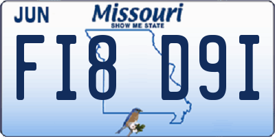 MO license plate FI8D9I