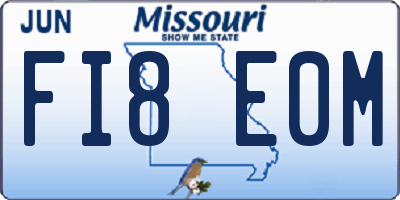 MO license plate FI8E0M