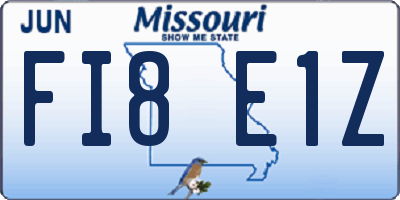 MO license plate FI8E1Z