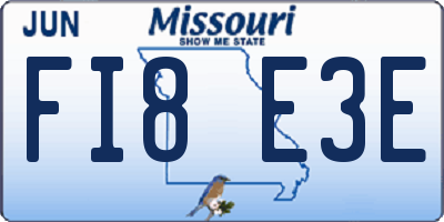 MO license plate FI8E3E
