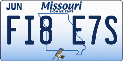 MO license plate FI8E7S