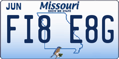 MO license plate FI8E8G