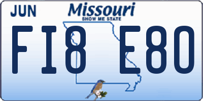 MO license plate FI8E8O