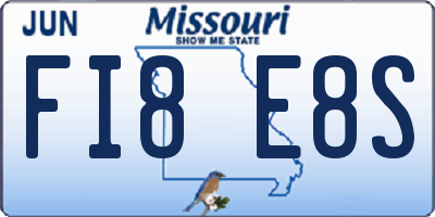 MO license plate FI8E8S