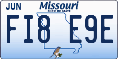 MO license plate FI8E9E