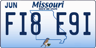 MO license plate FI8E9I