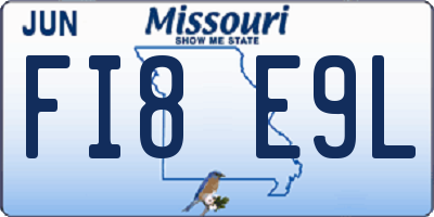 MO license plate FI8E9L