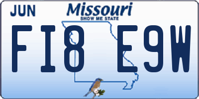 MO license plate FI8E9W