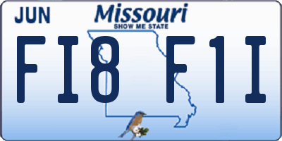 MO license plate FI8F1I