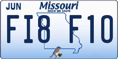 MO license plate FI8F1O